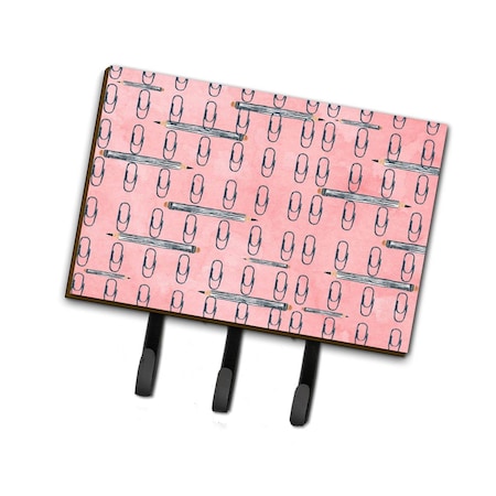 Carolines Treasures Watercolor Organized Paper Clips Pink Leash or Key Holder, 6 x 2 x 9 in. BB7539TH68